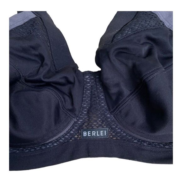 Berlei  US 32D High Extreme Impact Shift Wired Bra Black Sports Bra Black/Grey - Picture 11 of 12